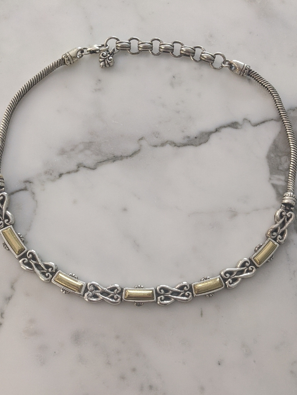 Brighton Two-Tone Silver and Gold Linked Necklace